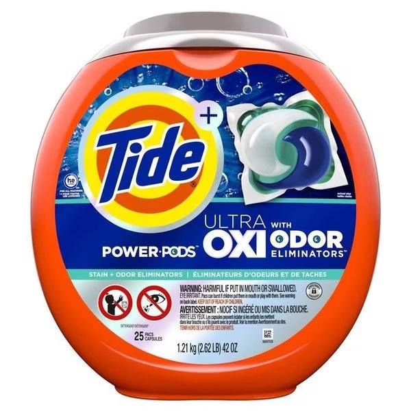 Tide Ultra Oxi Original Scent Laundry Detergent Pod 25 pk, 9 Elements, Mfr#: 03222